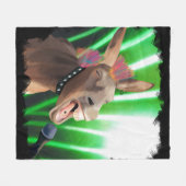 Funny Rockstar Donkey Fleecedecke (Vorderseite (Horizontal))