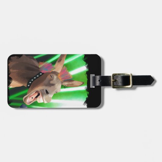 Funny Rockstar Donkey Gepäckanhänger (Vorderseite horizontal)