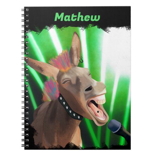 Funny Rockstar Donkey Notizblock (Vorderseite)
