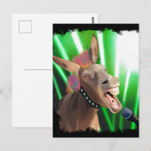 Funny Rockstar Donkey Postkarte (Vorne/Hinten)