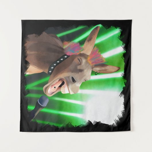 Funny Rockstar Donkey Wandteppich (Vorderseite (Horizontal))