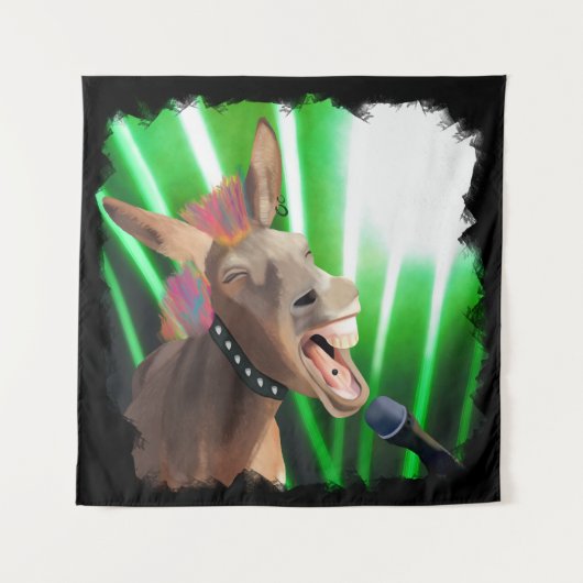 Funny Rockstar Donkey Wandteppich (Vorderseite)