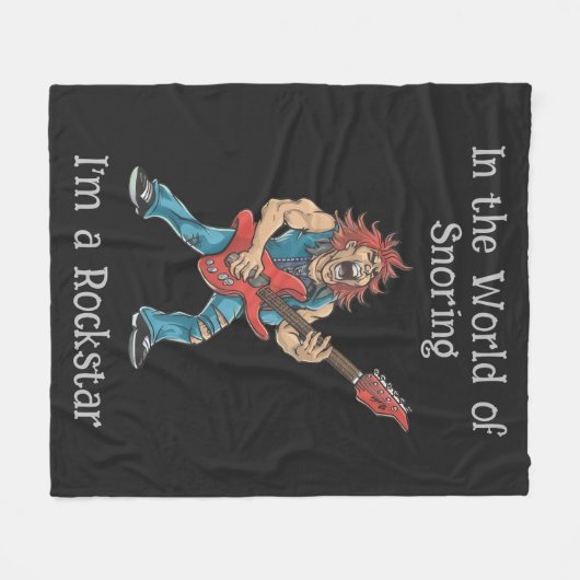 Funny Rockstar Fleecedecke (Vorderseite (Horizontal))