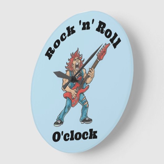 Funny Rockstar Große Wanduhr (Winkel)