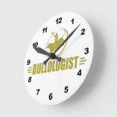 Funny Rodeo Bull Rider Runde Wanduhr (Winkel)