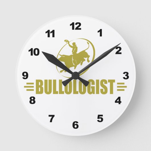 Funny Rodeo Bull Rider Runde Wanduhr (Vorderseite)