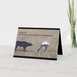 Funny Rodeo Geburtstag für Old Timer (Geschenke) Dankeskarte