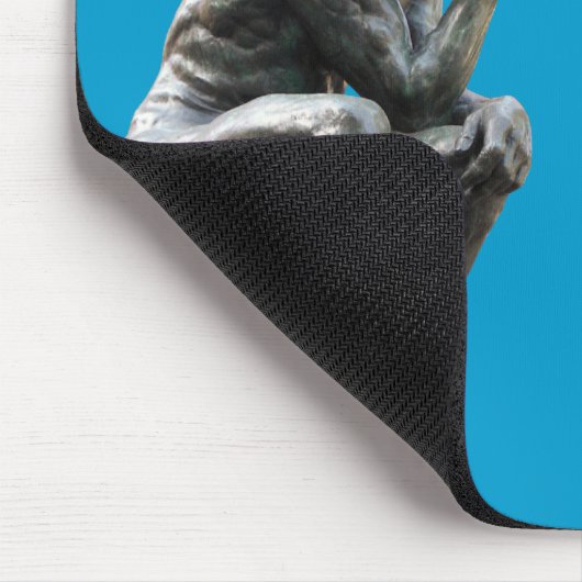 Funny Rodin Thinker Statue - Pizza oder Thai Food? Mousepad (Ecke)