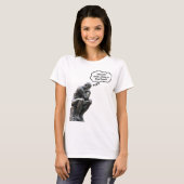 Funny Rodin Thinker Statue - Pizza oder Thai Food? T-Shirt (Vorne ganz)