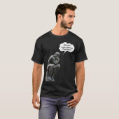 Funny Rodin Thinker Statue - Pizza oder Thai Food? T-Shirt (Vorne ganz)