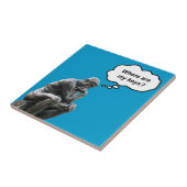 Funny Rodins Denkerstatue - Wo sind meine Schlüsse Fliese (Seite)