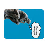 Funny Rodins Denkerstatue - Wo sind meine Schlüsse Magnet (Horizontal)