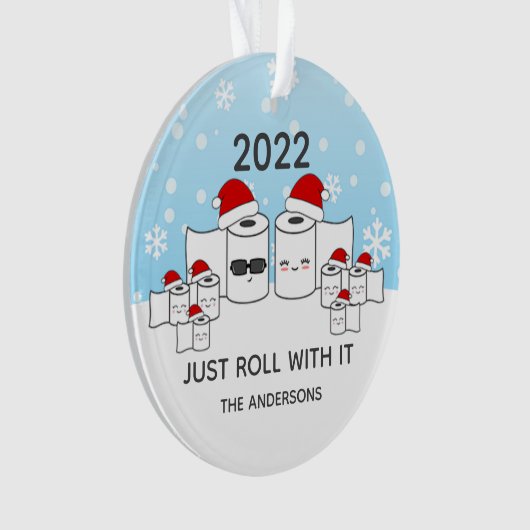 Funny Roll einfach mit it Toilettenpapier Familie Ornament (Vorderseite)