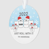 Funny Roll einfach mit it Toilettenpapier Familie Ornament (Vorderseite)
