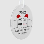 Funny Roll einfach mit seinem Toilettenpapier Paar Ornament (Vorderseite)