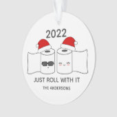 Funny Roll einfach mit seinem Toilettenpapier Paar Ornament (Vorderseite)