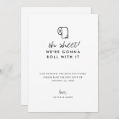 Funny Roll mit es Oh Sheet Wedding Postponement Ankündigung (Vorne/Hinten)
