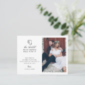 Funny Roll mit it Foto Hochzeit Aufschub Ankündigungspostkarte (Stehend Vorderseite)