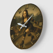 Funny Roller Skating Mona Lisa Skater Gift Große Wanduhr (Winkel)