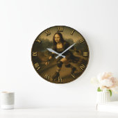 Funny Roller Skating Mona Lisa Skater Gift Große Wanduhr (Zuhause)