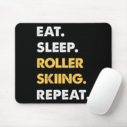 Funny Roller-skiing Apparel Eat Sleep Roller-skiin Mousepad (Mit Mouse)