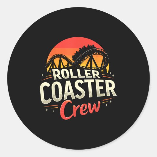 Funny Roller Untersetzer Crew Vergnügungspark Roll Runder Aufkleber (Vorderseite)