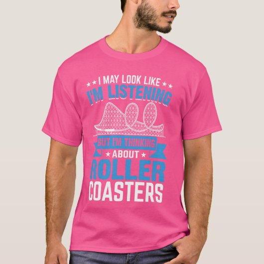 Funny Roller Untersetzer Theme Park Rollercoaster T-Shirt (Vorderseite)
