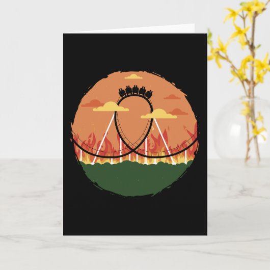 Funny Rollercoaster Vergnügungspark Geschenk Karte (Gelbe Blume)