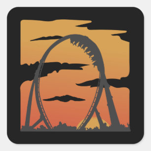 Funny Rollercoaster Vergnügungspark Geschenk Quadratischer Aufkleber