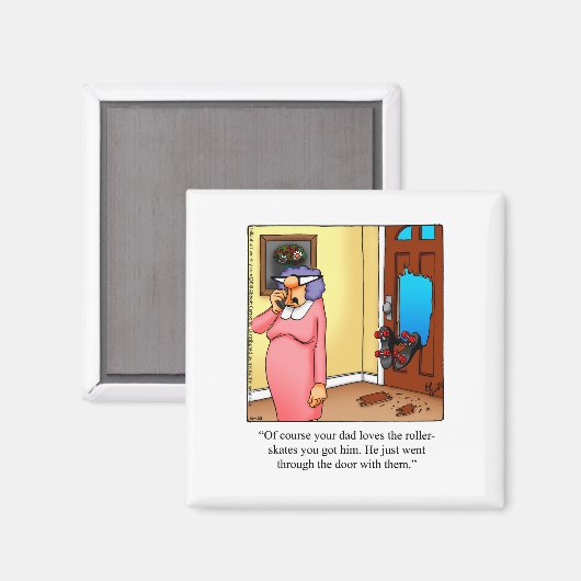 Funny Rollerskating Spaß Magnet (Vorderseite/Rückseite)