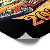 Funny Rollin Into 2026 Retro Car Sunset Vibes Artw Poster (Ecke)