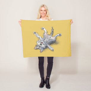 Funny Rolling Schnauzer Blanket Fleecedecke