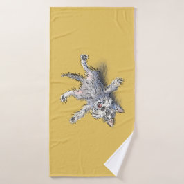 Funny Rolling Schnauzer Towel Badehandtuch