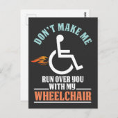 Funny Rollstuhl Joke für Comedian Postkarte (Vorne/Hinten)