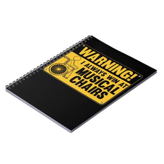 Funny Rollstuhl Musicalstuhl Spaß Notizblock (Linke Seite)