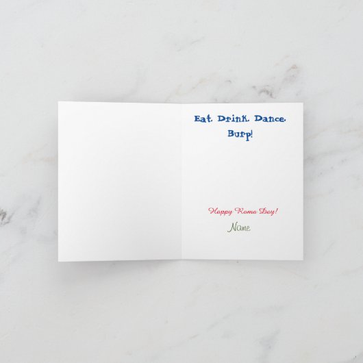 Funny Roma Day Card mit Fortune Teller Karte (Innenseite)