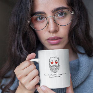 Funny Romantic Bearded Man Sleepy In Love Mug Kaffeetasse