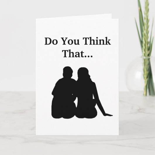 Funny Romantic Couple Silhouette Card Karte (Vorderseite)