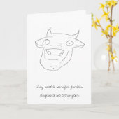 Funny, romantic greeting card with the Minotaur Karte (Gelbe Blume)