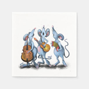 Funny Romantic Mouse Band - Fügen Sie Ihren Text Serviette