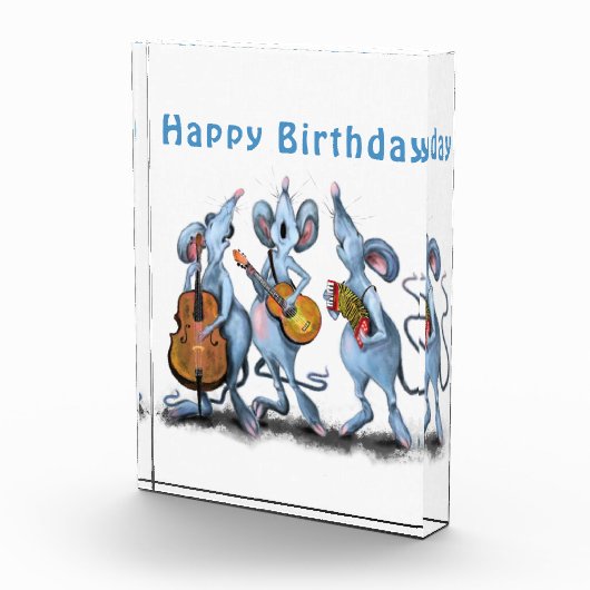 Funny Romantic Mouse Band - Happy Birthday Fotoblock (Rechts)