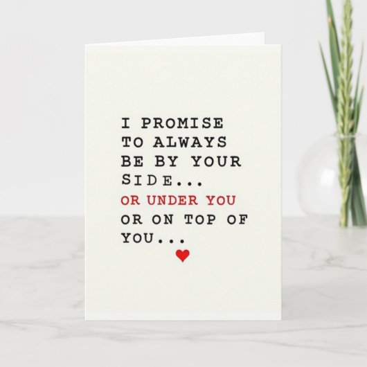 Funny Romantic Promise Card Karte (Vorderseite)