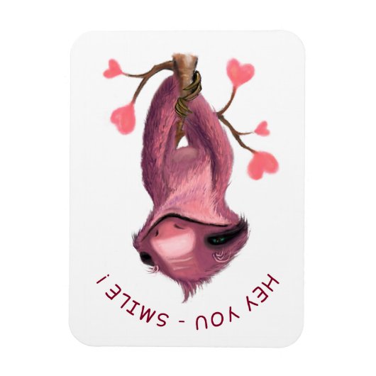 Funny Romantic Sloth Magnet - Lächeln (Vertikal)