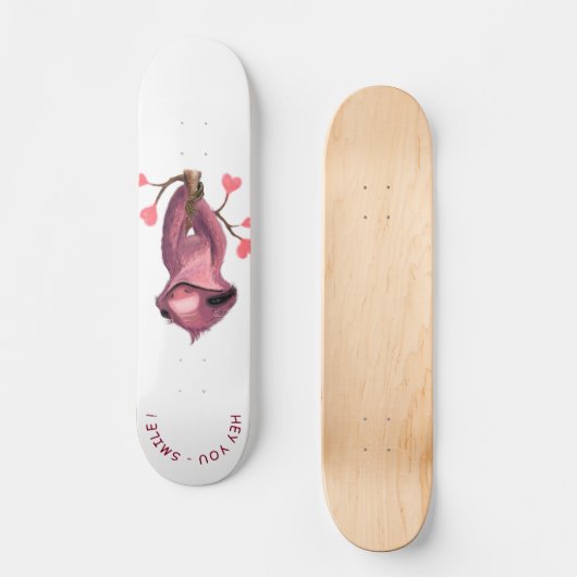 Funny Romantic Sloth Skateboard - Lächeln (Vorderseite)