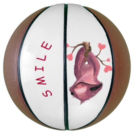 Funny Romantic Sloth Smile Basketball (Vertikal)