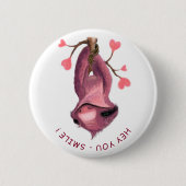 Funny Romantic Sloth Smile Button (Vorderseite)