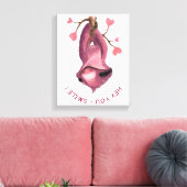 Funny Romantic Sloth Smile Canvas Print Leinwanddruck (Insitu (Wohnzimmer))