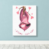 Funny Romantic Sloth Smile Canvas Print Leinwanddruck (Insitu (Holzboden))