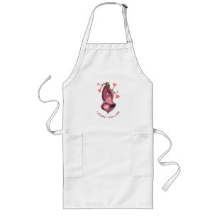 Funny Romantic Sloth Smile Cartoon Tier Zeichnend  Lange Schürze