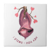 Funny Romantic Sloth Smile Ceramic Tile Fliese (Vorderseite)